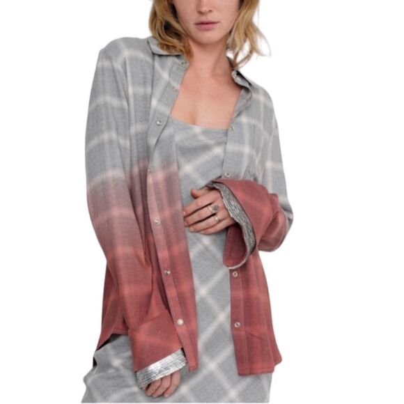 Le Superbe Eddie Long Sleeve Pearl Snap Button Down Shirt in Dipped Plaid Sequin - Picture 1 of 15